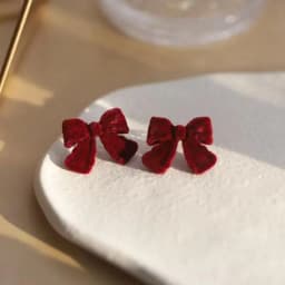 Vintage Wine Red Flocking Flower Drop Earrings For Women Jewelry 2026 Trending Long Bowknot Crystal Pearl Bridal Dress Earrings