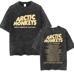 Retro Rock Arctic Monkeys Music Album Graphic T-Shrit Men's Vintage Washed Oversized Short Sleeve T Shirt Y2k Hip Hop Streetwear