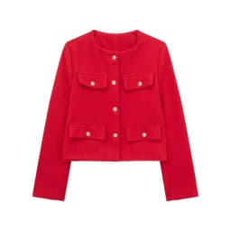 HH 2024 Fashion Women Bomber Cropped Jackets Female Golden Button Blazer Spring Women's Chic Streetwear Outwear Top