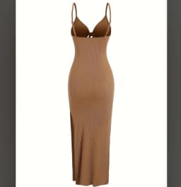 Europe and America Knit Simple Sleeveless Suspender Dress in Spring and Summer, Leaking Back and sexy Long Skirt with Neck.