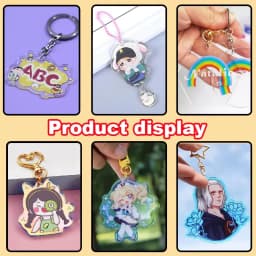Custom Keychains Cartoon Llavero Photo Customized Anime Transparent Charm Hologram Clear Acrylic Personalized Key Rings for Gift