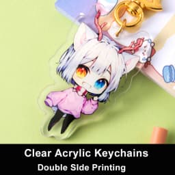 Custom Keychains Cartoon Llavero Photo Customized Anime Transparent Charm Hologram Clear Acrylic Personalized Key Rings for Gift