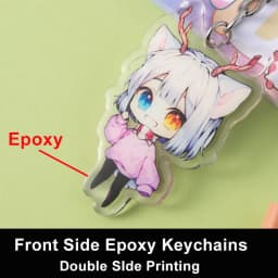 Custom Keychains Cartoon Llavero Photo Customized Anime Transparent Charm Hologram Clear Acrylic Personalized Key Rings for Gift