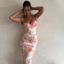 New Floral Suspender Split Slim Sleeveless Patry Beach Style Spaghetti Strap Dress Women Clothes Mini Dress 2024 Summer