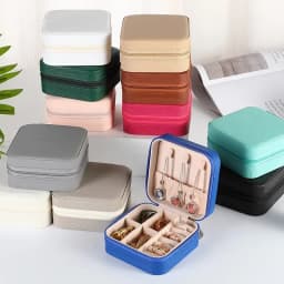 Jewelry Organizer Display Travel PUJewelry Case Boxes Travel Portable Jewelry Box Storage Organizer Earring Holder Gift