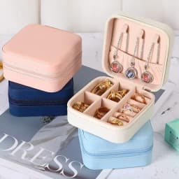Jewelry Organizer Display Travel PUJewelry Case Boxes Travel Portable Jewelry Box Storage Organizer Earring Holder Gift