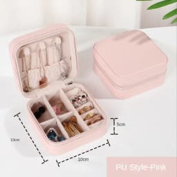 Jewelry Organizer Display Travel PUJewelry Case Boxes Travel Portable Jewelry Box Storage Organizer Earring Holder Gift