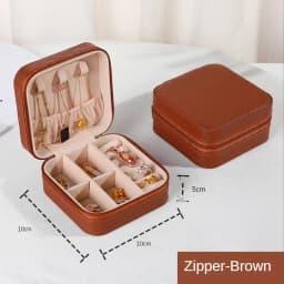 Jewelry Organizer Display Travel PUJewelry Case Boxes Travel Portable Jewelry Box Storage Organizer Earring Holder Gift