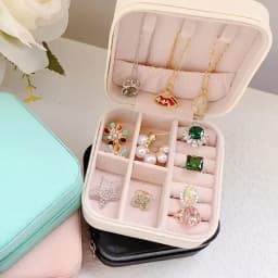 Jewelry Organizer Display Travel PUJewelry Case Boxes Travel Portable Jewelry Box Storage Organizer Earring Holder Gift