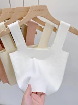 Zjaiss 2026 Summer Women Sexy Sleeveless Tops Fashion Short Square Collar Tank Tops 6 Colors Knitted Crop Top