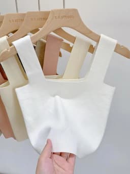 Zjaiss 2026 Summer Women Sexy Sleeveless Tops Fashion Short Square Collar Tank Tops 6 Colors Knitted Crop Top