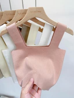 Zjaiss 2026 Summer Women Sexy Sleeveless Tops Fashion Short Square Collar Tank Tops 6 Colors Knitted Crop Top