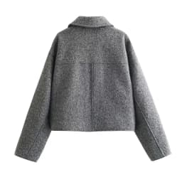 MUJER Tweed Cropped Jackets for Women Autumn Winter Short Coat Jacket Women Zip Crop Demi-season Jacket Woman New in Outerwears