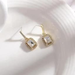 925 Silver Needle Korean Fashion Zircon Drop Earrings For Women Jewelry 2026 Trending New Luxury Vintage Gold Color Earrings