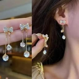 925 Silver Needle Korean Fashion Zircon Drop Earrings For Women Jewelry 2026 Trending New Luxury Vintage Gold Color Earrings
