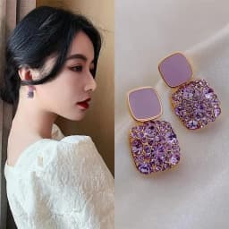 925 Silver Needle Korean Fashion Zircon Drop Earrings For Women Jewelry 2026 Trending New Luxury Vintage Gold Color Earrings