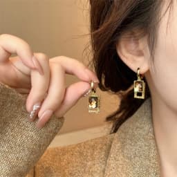 925 Silver Needle Korean Fashion Zircon Drop Earrings For Women Jewelry 2026 Trending New Luxury Vintage Gold Color Earrings