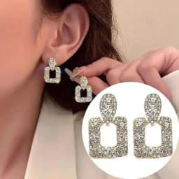 925 Silver Needle Korean Fashion Zircon Drop Earrings For Women Jewelry 2026 Trending New Luxury Vintage Gold Color Earrings