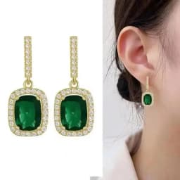 925 Silver Needle Korean Fashion Zircon Drop Earrings For Women Jewelry 2026 Trending New Luxury Vintage Gold Color Earrings