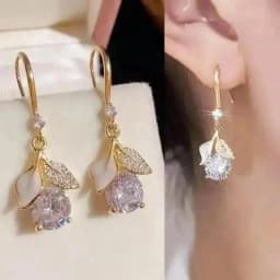 925 Silver Needle Korean Fashion Zircon Drop Earrings For Women Jewelry 2026 Trending New Luxury Vintage Gold Color Earrings