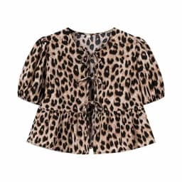 MUJER White Ruffle Crop Top Women Black Short Puff Sleeve Blouse Female Bow Tied Summer Blouses Woman 2025 Ruched Cute Tops
