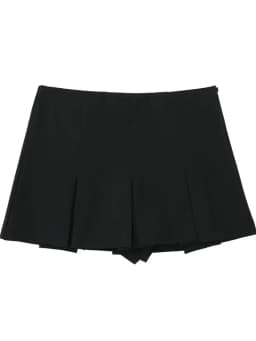MUJER Women's Shorts Skirts High Waist Pleated Skirt Shorts Women Striped Bermuda Shorts Woman Fashion Casual Mini Shorts Women