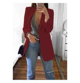 European and American Fashion Casual Suit Polo Neck Slim Fit Cardigan Temperament Women's  Coat Spring and Autumn 2024