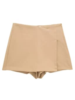 Willshela Women Fashion Solid Asymmetrical Side Zipper Skirts Shorts Vintage High Waist Female Chic Lady Shorts