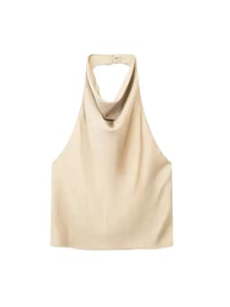 Women Fashion Satin Flowing Halterneck Tank Tops Sexy Backless With Button Female Camis Mujer