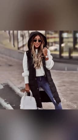Long with Hood Outdoor Vest Down Women's Jacket Quilted Coat Sleeveless Jacket Winter Light Weight Sweaters