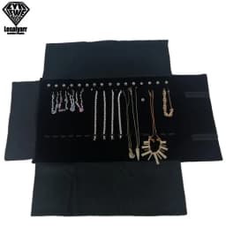 Portable Velvet Travel Jewelry Case Roll Bag Organizer for Necklace Chain Bracelet Jewellery Display Holder Travel Case Bag