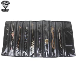 Portable Velvet Travel Jewelry Case Roll Bag Organizer for Necklace Chain Bracelet Jewellery Display Holder Travel Case Bag