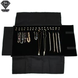 Portable Velvet Travel Jewelry Case Roll Bag Organizer for Necklace Chain Bracelet Jewellery Display Holder Travel Case Bag