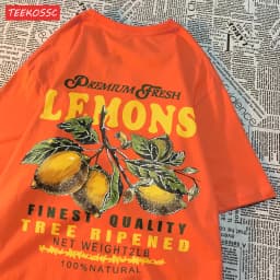 Summer Lemon Cherries Prints T-Shirts Cotton Women's Tops Oversize O-Neck Soft Short Sleeve tees Street Casual Womans Clothes