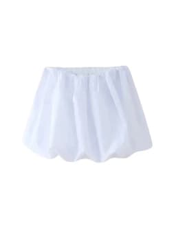 Women's Balloon Mini Skirt, Mid Elastic Waist, Voluminous Hem, Female Skirts, Fashion