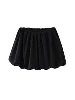Women's Balloon Mini Skirt, Mid Elastic Waist, Voluminous Hem, Female Skirts, Fashion