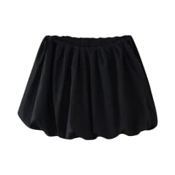 Women's Balloon Mini Skirt, Mid Elastic Waist, Voluminous Hem, Female Skirts, Fashion