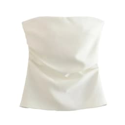 MUJER off Shoulder Crop Top Woman Ruched Backless Tube Top Women Summer Corset Top Female Sexy Tanks Camis Tops for Women 2025