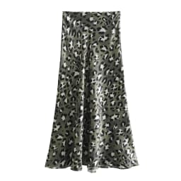 HH Women Fashion Leopard Print Skirt Vintage High Waist Midi Skirts Elegant Women Summer Casual Streetwear Skirt