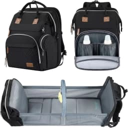 Multifunctional Bed Diaper Backpack Baby Girl Boy Nappy Changing Bag Large Capacity Folding Crib Nursing Mommy Bag for Travel