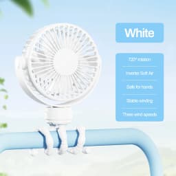 Portable Flexible Tripod Mini Fan 3-Speed Rechargeable Stroller Fan with 360° Rotation Hands-Free Personal Cooling Fan for Baby