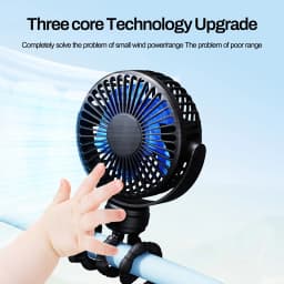 Portable Flexible Tripod Mini Fan 3-Speed Rechargeable Stroller Fan with 360° Rotation Hands-Free Personal Cooling Fan for Baby