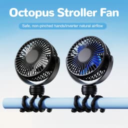 Portable Flexible Tripod Mini Fan 3-Speed Rechargeable Stroller Fan with 360° Rotation Hands-Free Personal Cooling Fan for Baby