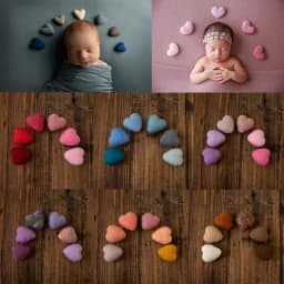 Newborn Photography Props Wool Felt Love Heart Photography Props Accessories Baby Studio