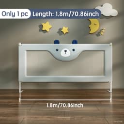 PANGDUBE 1 PCs Baby Crib Safety Barrier, Side Protection for Crib, Toddler Barrier, Protection against Baby falling out of bed, screw mount or mattress built into bed frame.