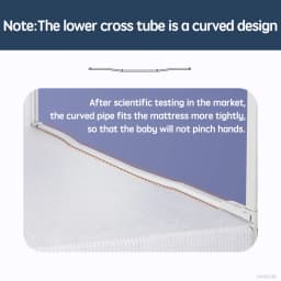 PANGDUBE 1 PCs Baby Crib Safety Barrier, Side Protection for Crib, Toddler Barrier, Protection against Baby falling out of bed, screw mount or mattress built into bed frame.