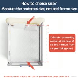 PANGDUBE 1 PCs Baby Crib Safety Barrier, Side Protection for Crib, Toddler Barrier, Protection against Baby falling out of bed, screw mount or mattress built into bed frame.