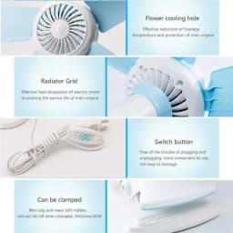 3-in-1 220V Multifunction Electric Fan 8W 5 Leaves Mute Wall Hanging Clip Fans Foldable Holder Air Fan US/EU Plug