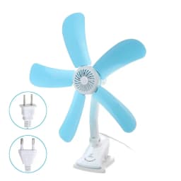 3-in-1 220V Multifunction Electric Fan 8W 5 Leaves Mute Wall Hanging Clip Fans Foldable Holder Air Fan US/EU Plug