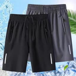 Men Beach Shorts Elastic Drawstring Waist Quick-Drying Casual Short Pants with Reinforced Pockets Street Quick-drying Shorts